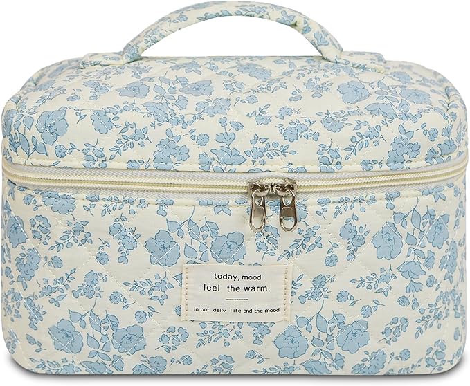 Floral Quilted Makeup Organizer